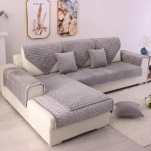 2pcs Corner Sofa Bed Covers Light Gray