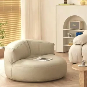 Corner Leather Sofa Bed Modular Champagne