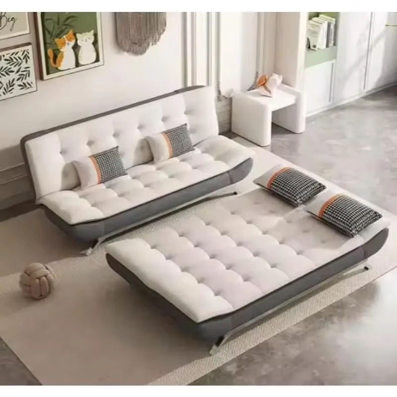 Corner Sofa Bed Convertible Beige-Grey