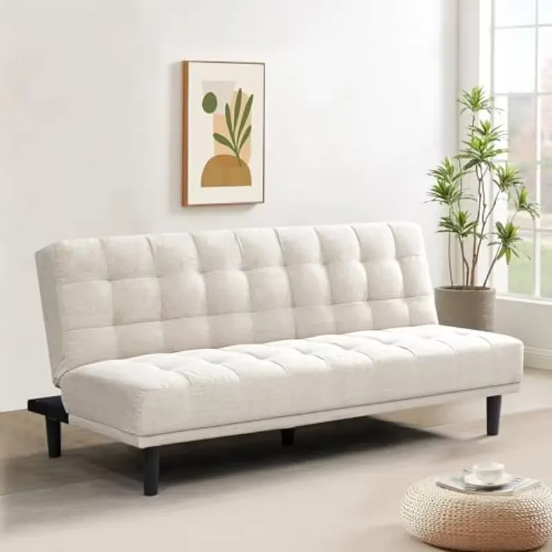 Custom Made Beige 3-Seater Sofa Bed